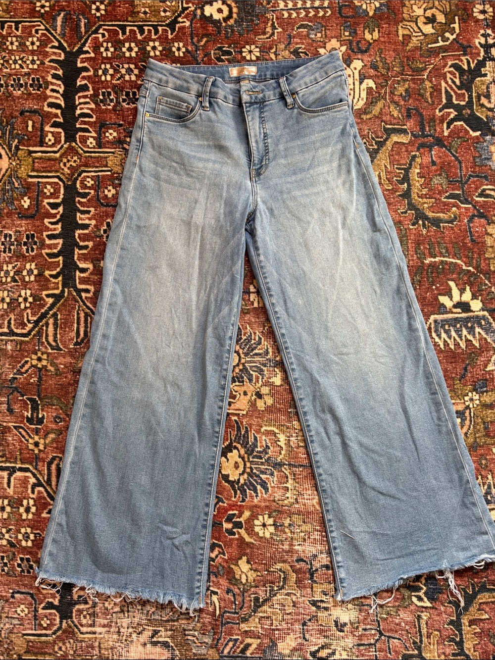 Kut from the Kloth “Meg” High Waist Fab Ab Light Blue Wide-Leg Jeans